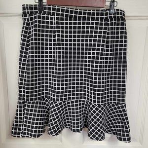  Gingham Flounce Pull On Skirt
